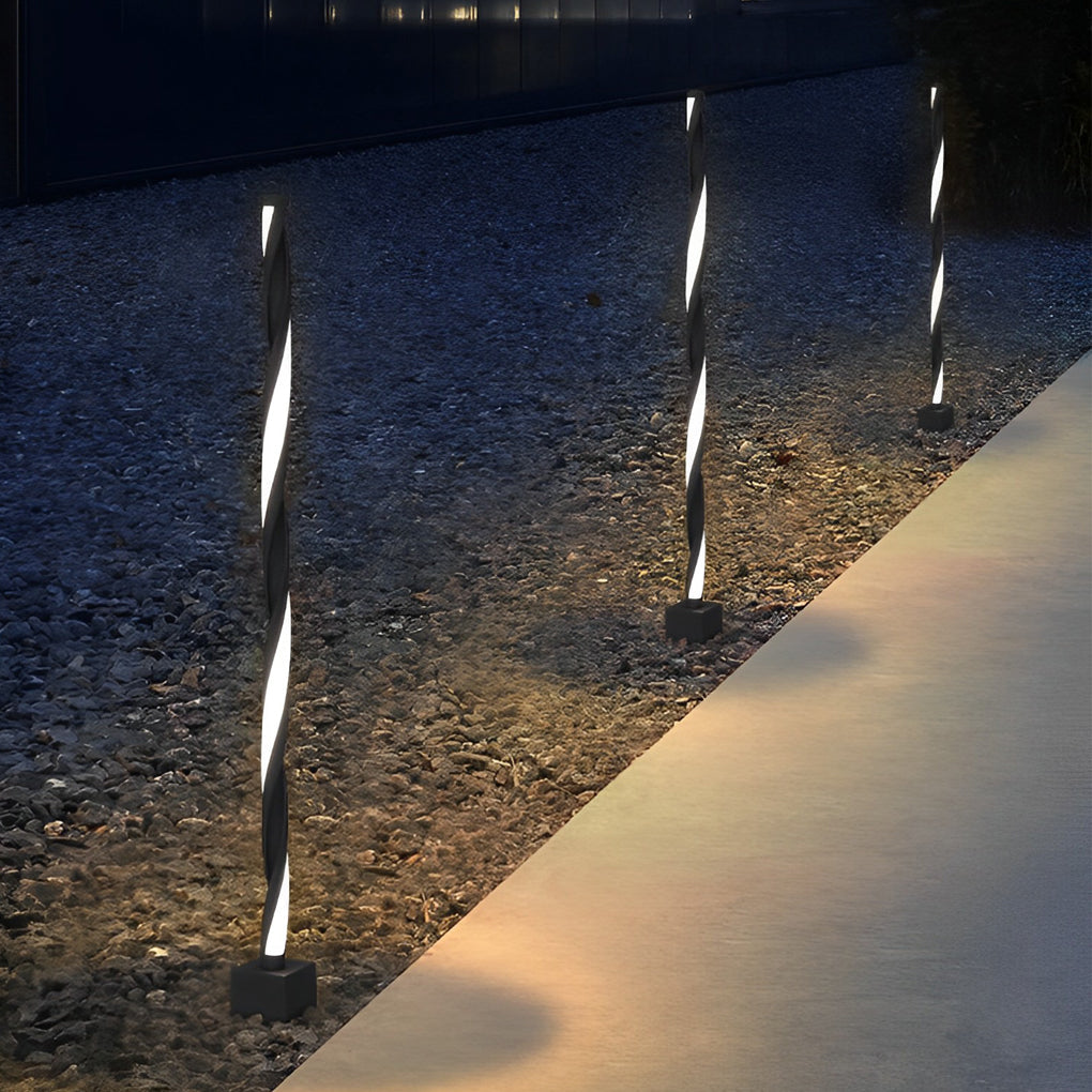 Linear LED Outdoor Path Light in Matte Black Aluminum