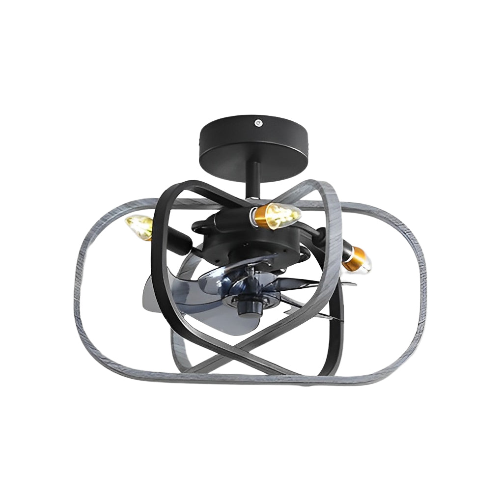 Retro Led Bladeless Ceiling Fans With Remote Ha084443