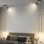 Oval Aluminum Led 3 Step Dimming Modern Pendant Lights With Spotlights