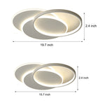 White 3 Circle Acrylic Art Led Flush Mount Ceiling Light