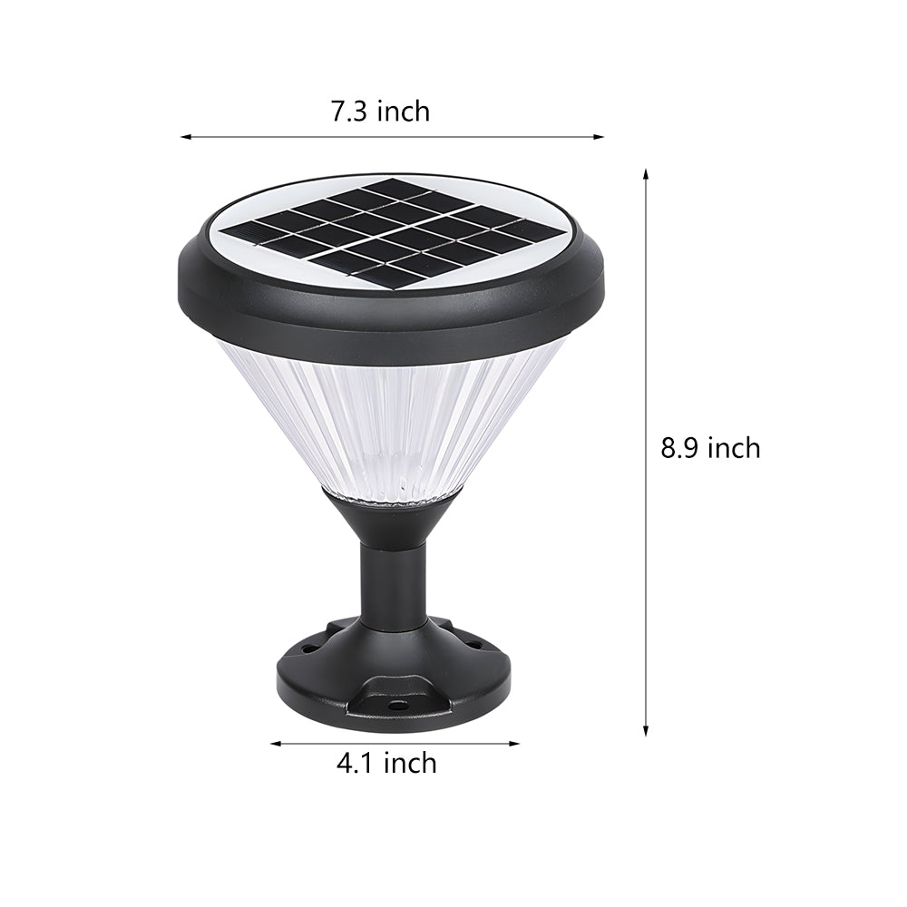 9 In H Waterproof Black Solar Led Pier Mount Light