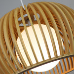 Hemispherical Wood Birdcage Glass Ball Shade Creative Modern Chandelier Li002752