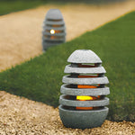 Sculptural Egg-Shaped Resin LED Lawn Light for Modern Outdoor Spaces