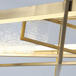 Rectangular Iron Frame Glass Decor Led Chandeliers Hanging Lights