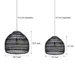 15 7 19 7 Inch W Rattan Woven Dome Pendant Light