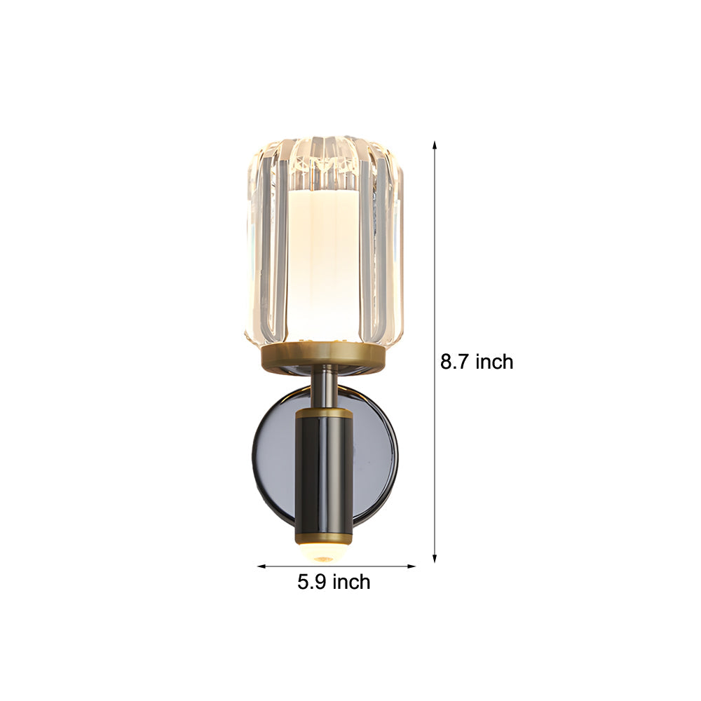 Clear Acrylic Arm Wall Light Modern Aluminum Sconce For Living Room