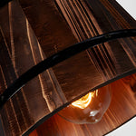 1 3 Light Rustic Wood Bucket Shade Pendant Lighting For Cafe Bar