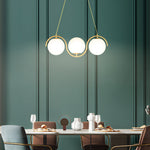 3 5 Light Wavy Linear Island Light With Ball Glass Shade For Dining Room