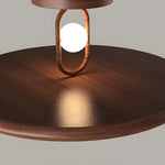 15 7 19 7 In Wood Grain Round Semi Flush Mount Ceiling Light