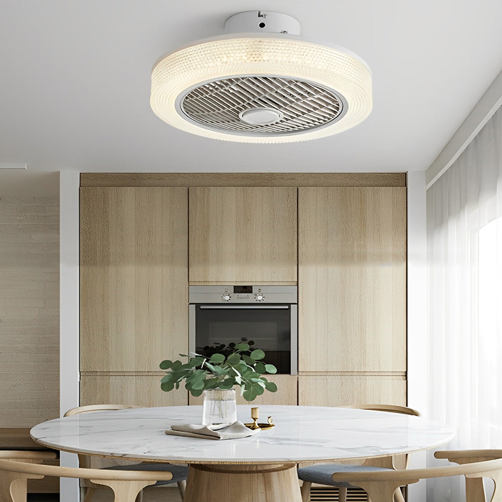 Round Modern Bladeless Ceiling Fans Lights Li002234