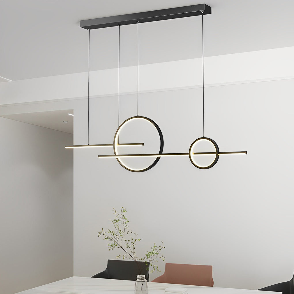 Circles Modern LED Chandelier with Stepless Dimming for Dining Room