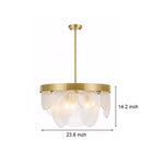 3 Light Round Semi Flush Mount Glass Chandelier