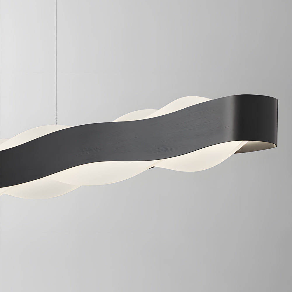 1 Light Linear Wavy Round Led Pendant Light