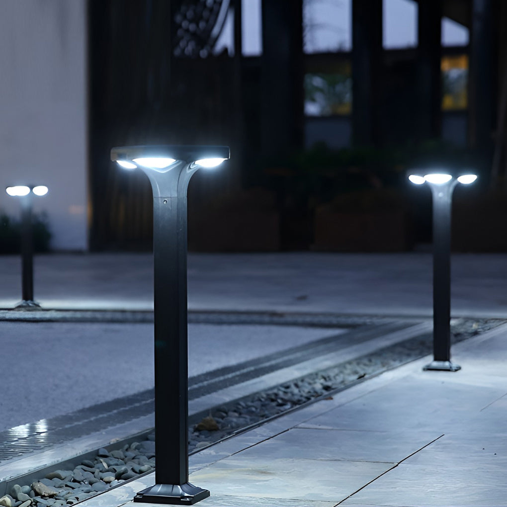 Modern 4-Light Square LED Outdoor Path Lights – Waterproof Landscape Lighting