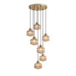 Art Glass Spinning Top Pendant Light in Gold for Dining & Living Spaces