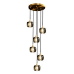 Long Spiral Cubes Crystal Pendant Light Dimmable Chandelier For Staircase