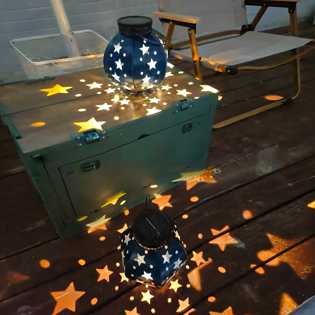 Celestial Star Projection Solar Lantern for Garden and Patio