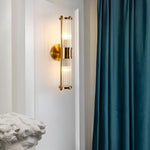 1 2 Light Modern Chrome Gold Wall Sconce With Cylinder Clear Glass Shade