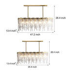 7 10 Light Luxury Glass Decor Icicles Droplet Crystal Chandelier 3 Step Dimming