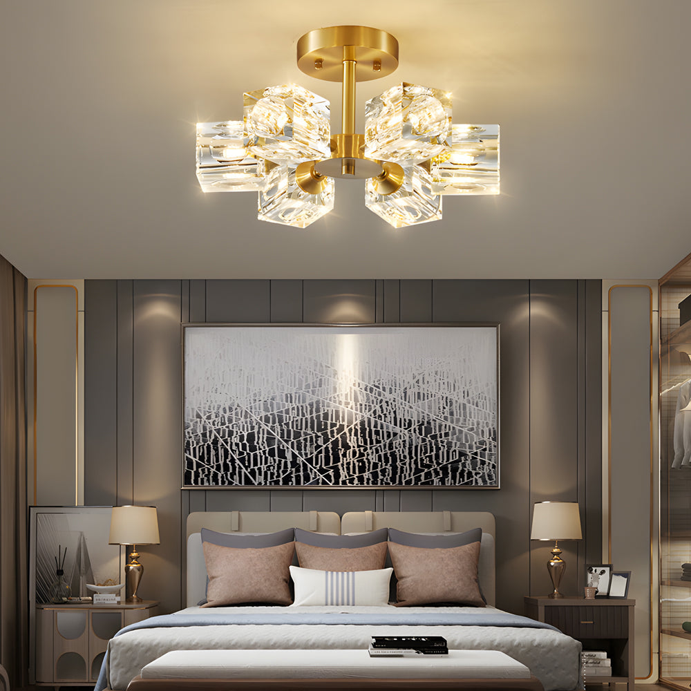 3 4 5 6 Light 180 Adjustable Crystal Shades Ceiling Light Fixture