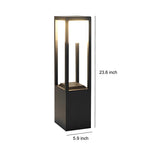 Modern Solar LED Bollard Lights in Black Aluminum for Pathways