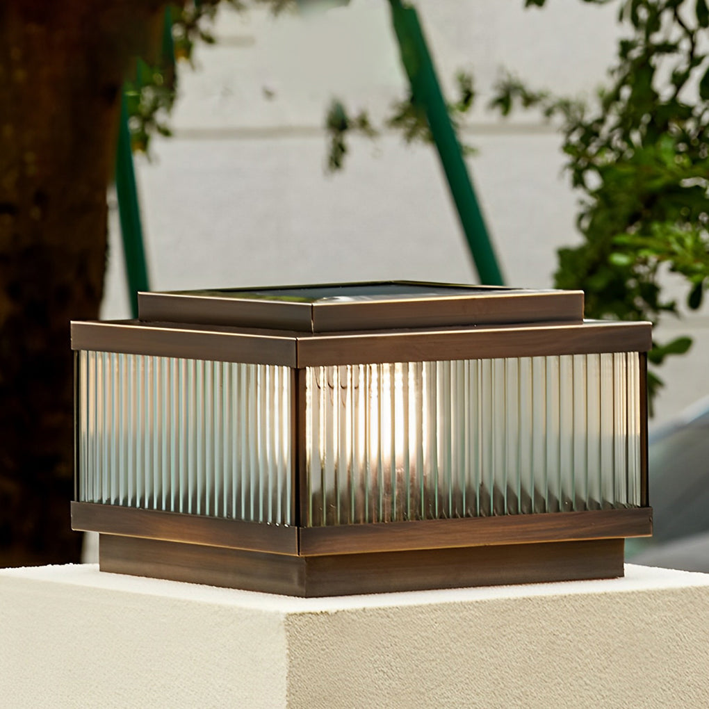 Square Modern Solar Fence Post Light Ha091706