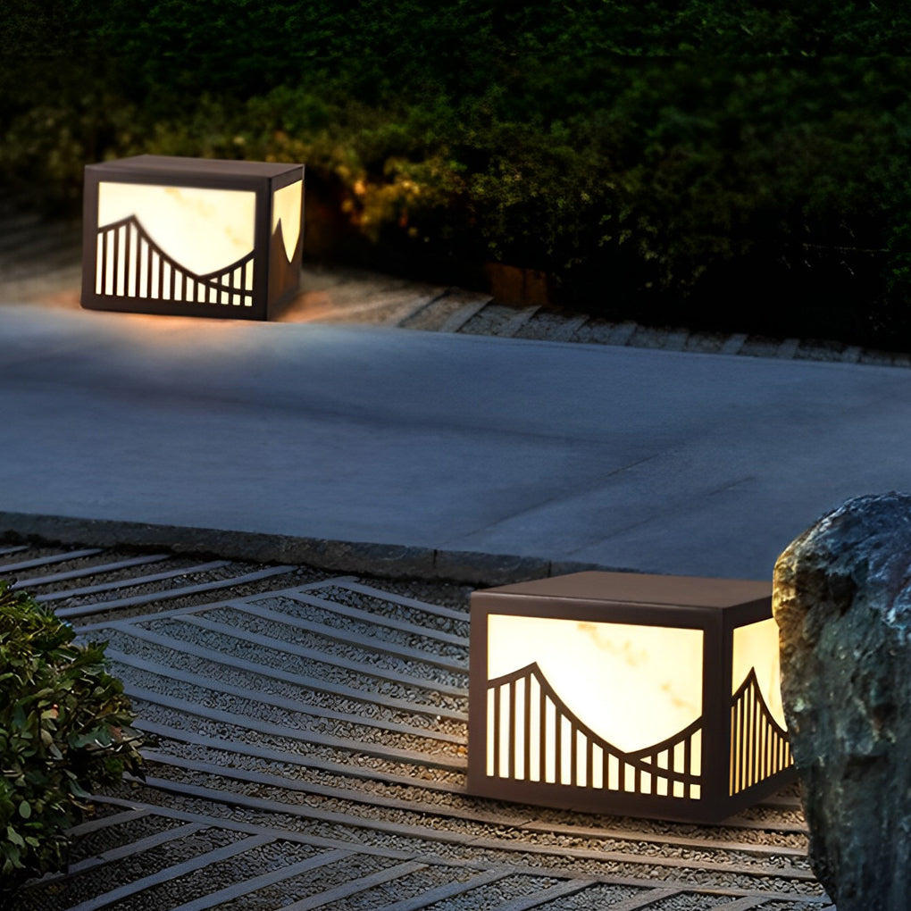 Mountain Scenery Modern Solar Post Light Li002225