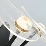 31 In Black Round Acrylic Ceiling Fan With Light And Remote 3 Blades