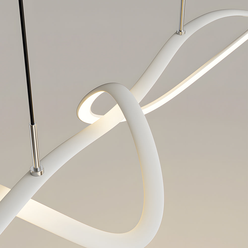 Wave Lines Dimmable With Remote Led Chandeliers Dining Room Lights