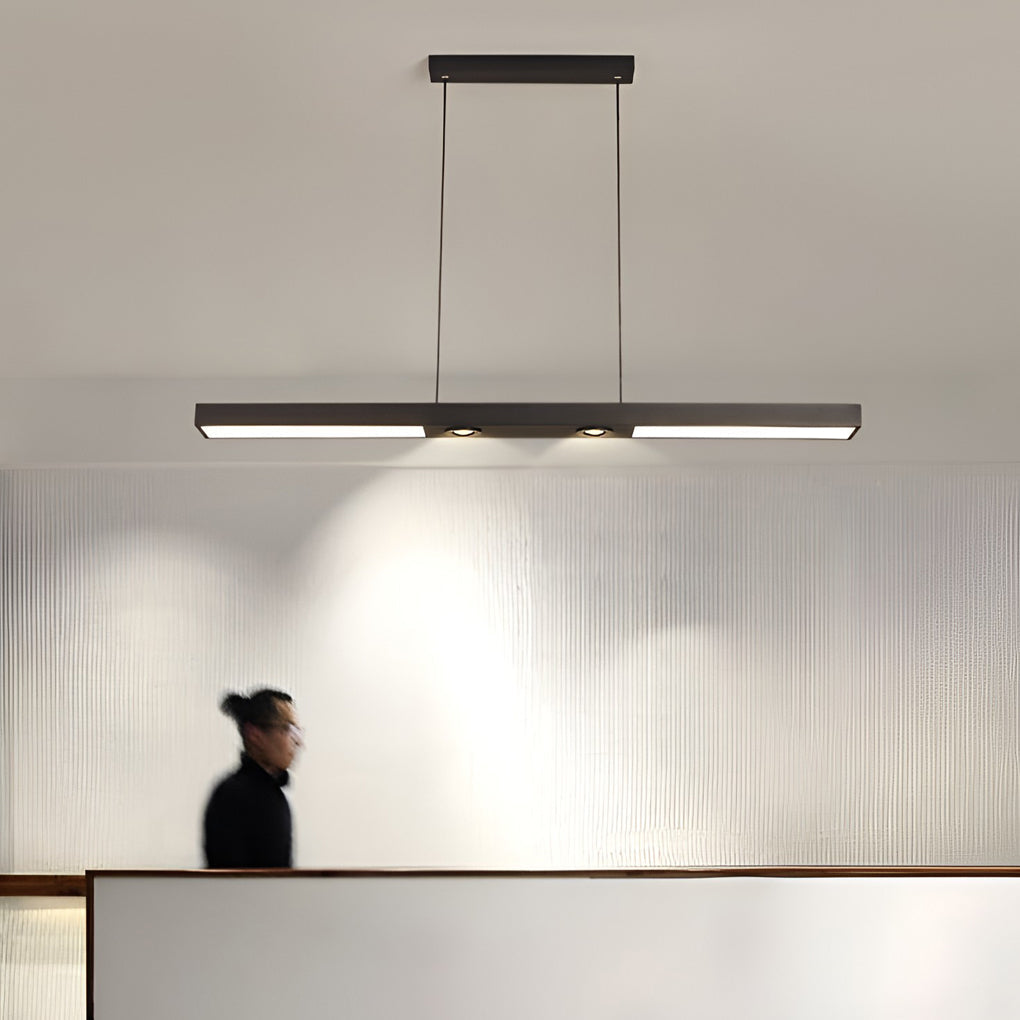 Rectangle Strip Led Black Modern Pendant Lighting