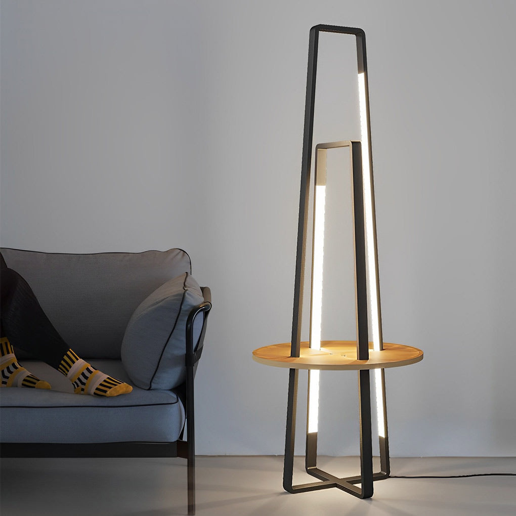 Modern 63 Inch Metal Led And Tray Floor Lamp For Living Room