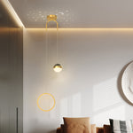 Round Oval Creative Starry Projection 3 Step Dimming Nordic Pendant Lights 1