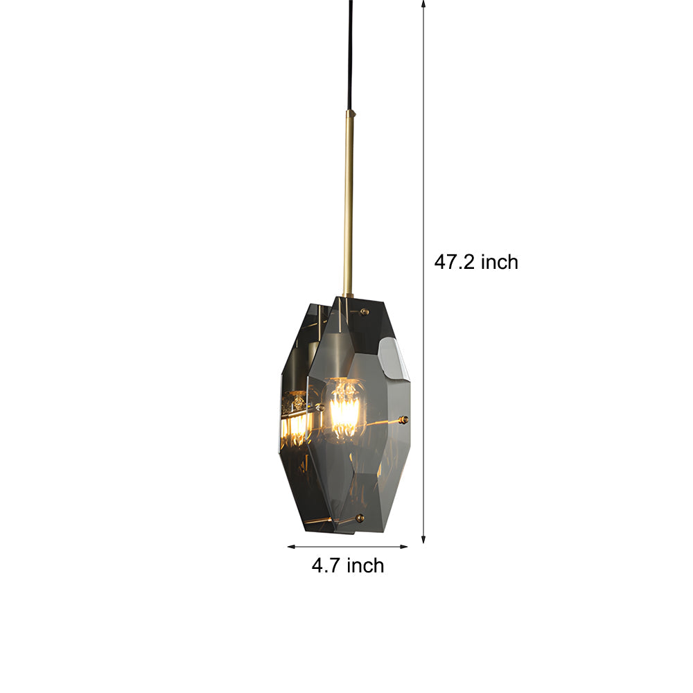 Copper Light Luxury Crystal Smoke Gray Post Modern Pendant Lights Fixture Li002770