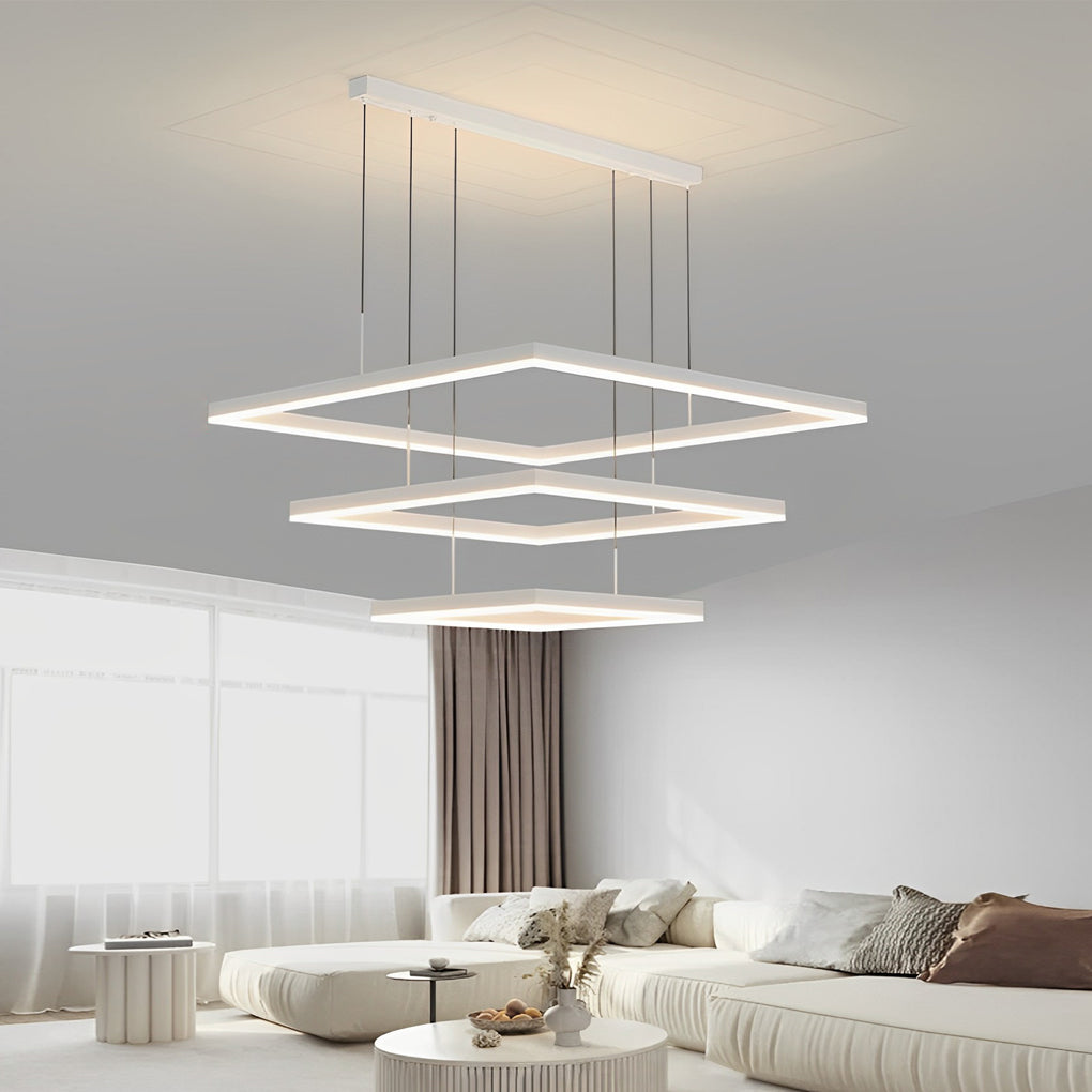 Square Led White Modern Pendant Light Ha083865