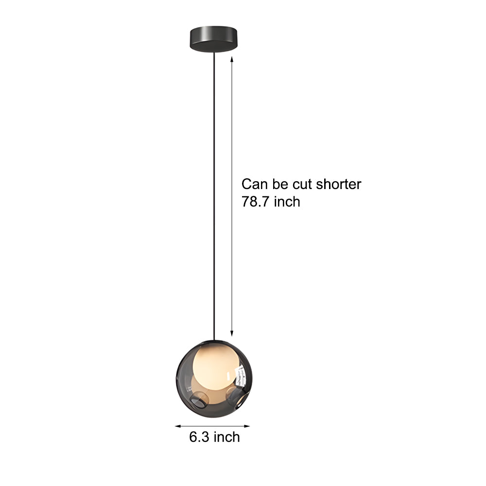 6 3 Inch Glass Bubble 1 Light Pendant Light
