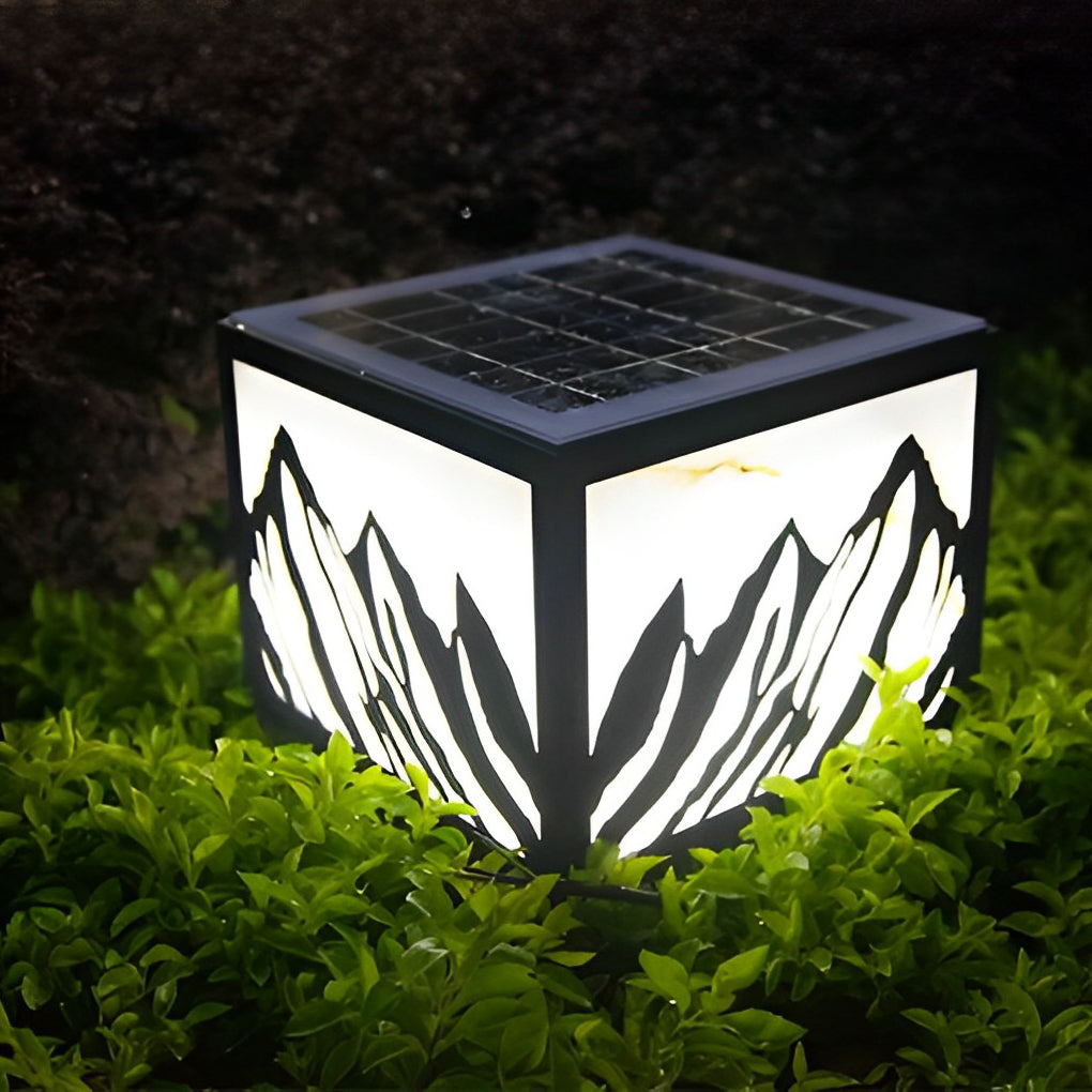 Mountain Scenery Solar Fence Post Lights Ha080149