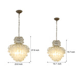 Tiered Capiz Shell Chandelier Elegant French Style Hanging Lighting