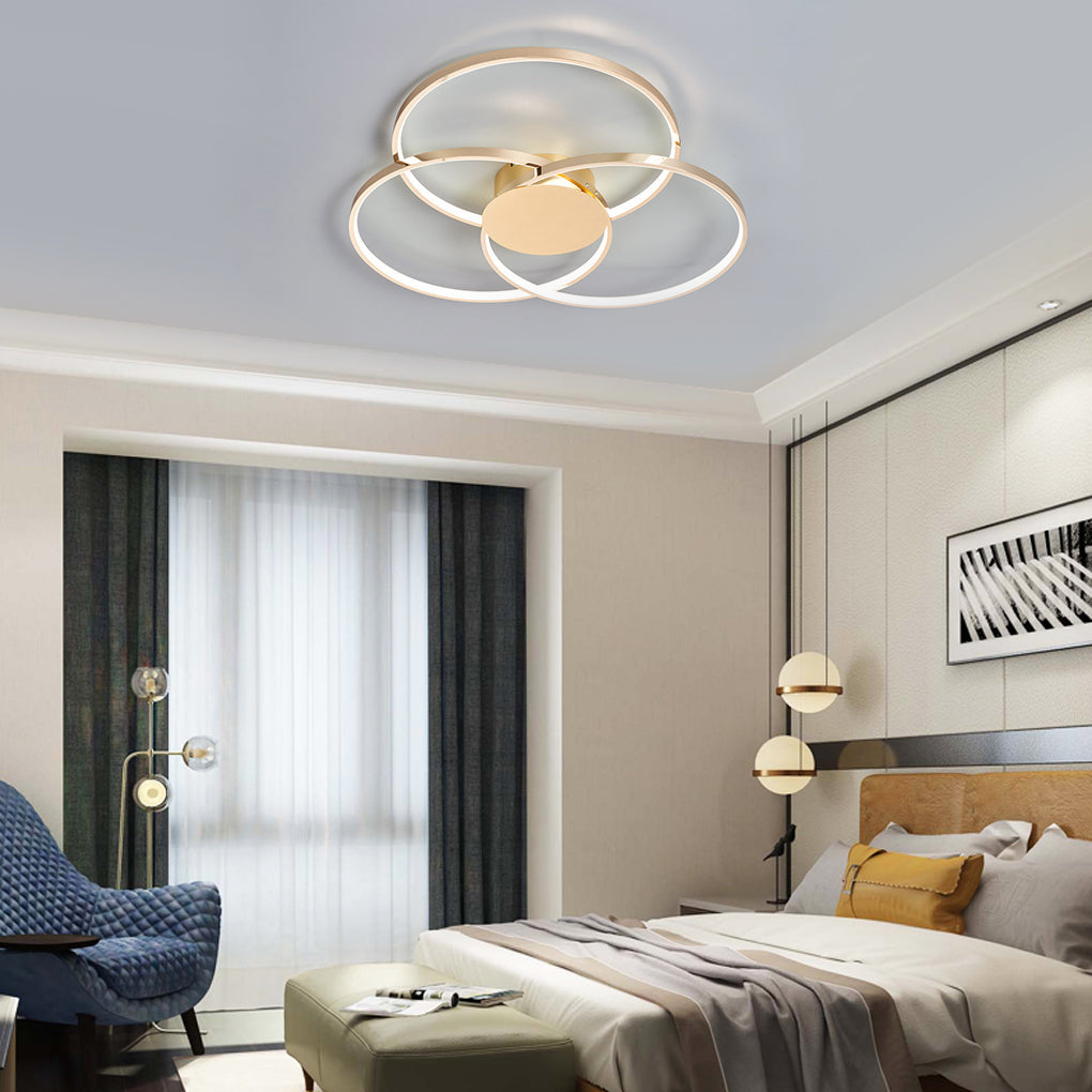 Aurelia Trio Ring LED Ceiling Light – Modern Nordic Semi Flush Mount