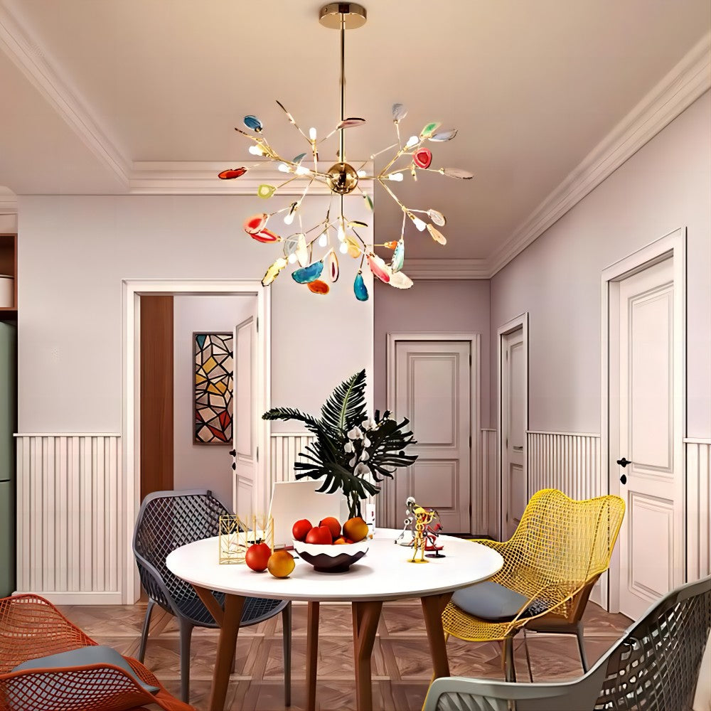 Nordic Minimalist Modern Simple Branch Agate Pendant Lamp