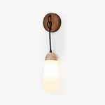 Knot Hearth Sconce — Travertine & Wood Wall Light