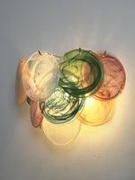Lunaria Disc Glass Wall Sconce – Handcrafted Murano Glass, Nickel Finish