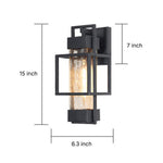 Vintage Wrought Iron Outdoor Wall Sconce with Clear Glass Shade