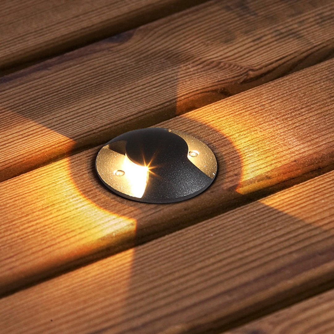 Minimalist Side-Lit Outdoor Well Lights – 3000K Warm LED In-Ground Cylinder