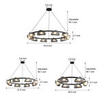 Round 6 8 10 Lights Curved Striped Glass Led Dimmable Nordic Chandelier Li002764