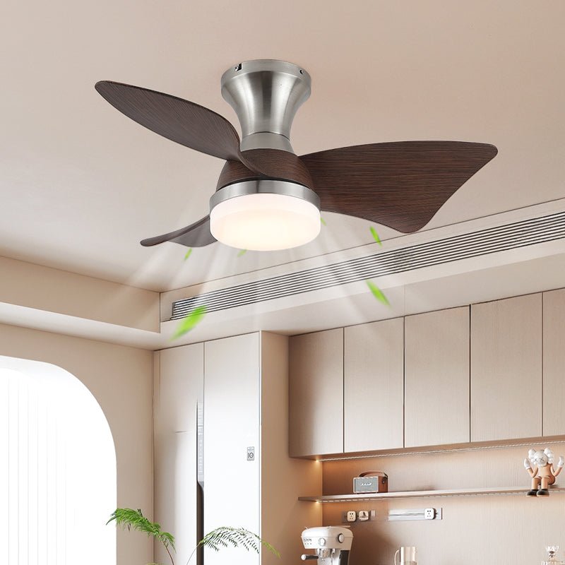 Breeze Lux Ceiling Fan Light with LED – Modern Brushed Gold & Walnut Finish