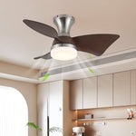 Breeze Lux Ceiling Fan Light with LED – Modern Brushed Gold & Walnut Finish