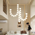 Thalorin LED Pendant Light – Modern Cascading Orb Chandelier for Dining & Living Spaces