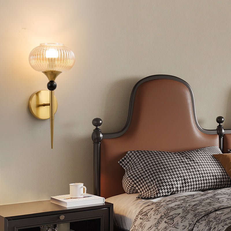 Isabelle Ribbed Glass Wall Sconce in Gold or Black
