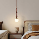 Elowen Drop Pendant Light in Walnut and Opal Glass