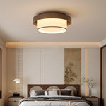 Auralyn Ceiling Light – Layered Fabric Flush Mount in Bronze